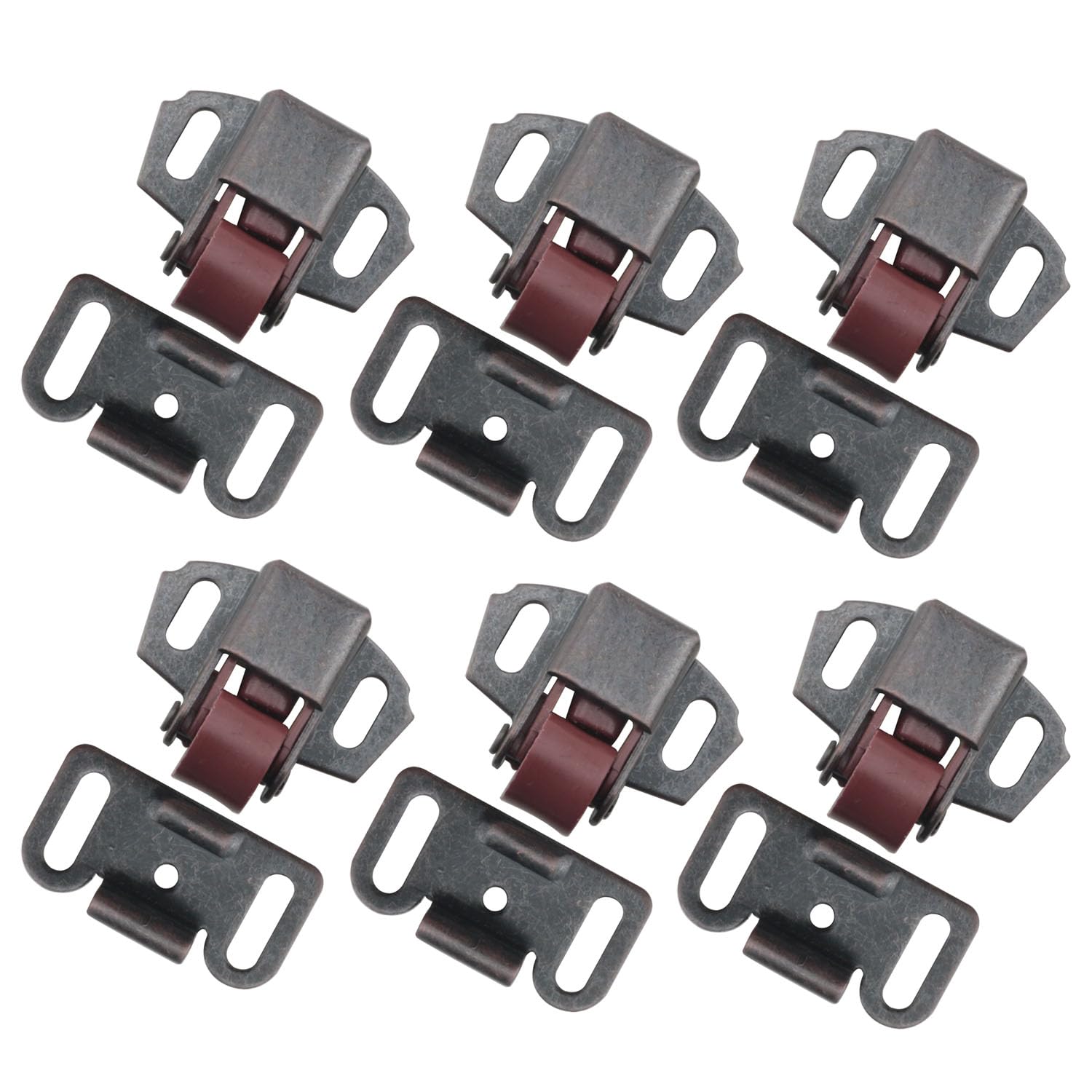 DGBRSM 6pcs (Red Antique) Tumbler Spring Cabinet Furniture Closet Door Latch for Closet Doors and Cabinets with Screws Hardware Heavy Duty Large Tumbler Latch