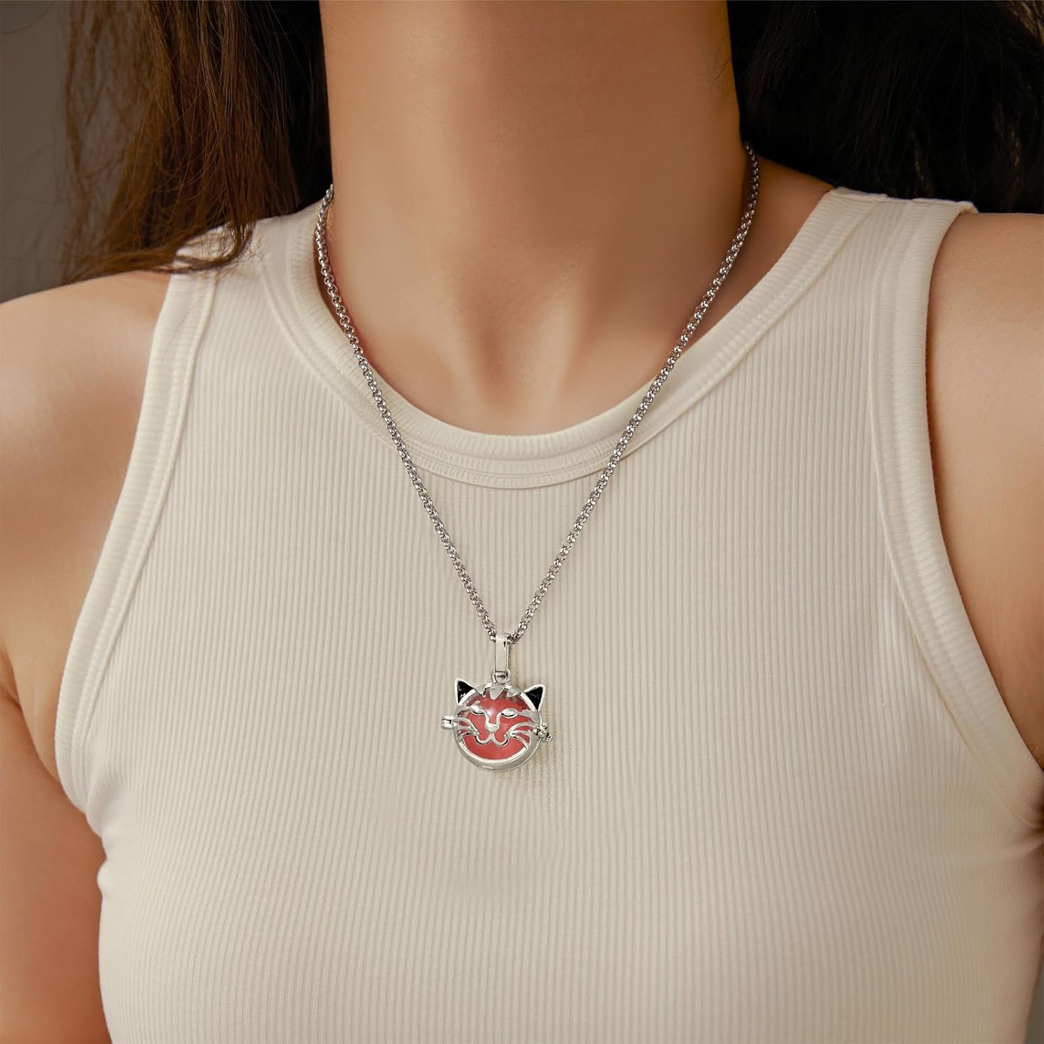 Raicegs Heart Shaped Crystals and Healing Stones 7 Chakra Crystal Necklace 0.8 inch Heart Gemstones Natural Stones Necklaces for Women Spiritual Gift for Women Teen - Image 4