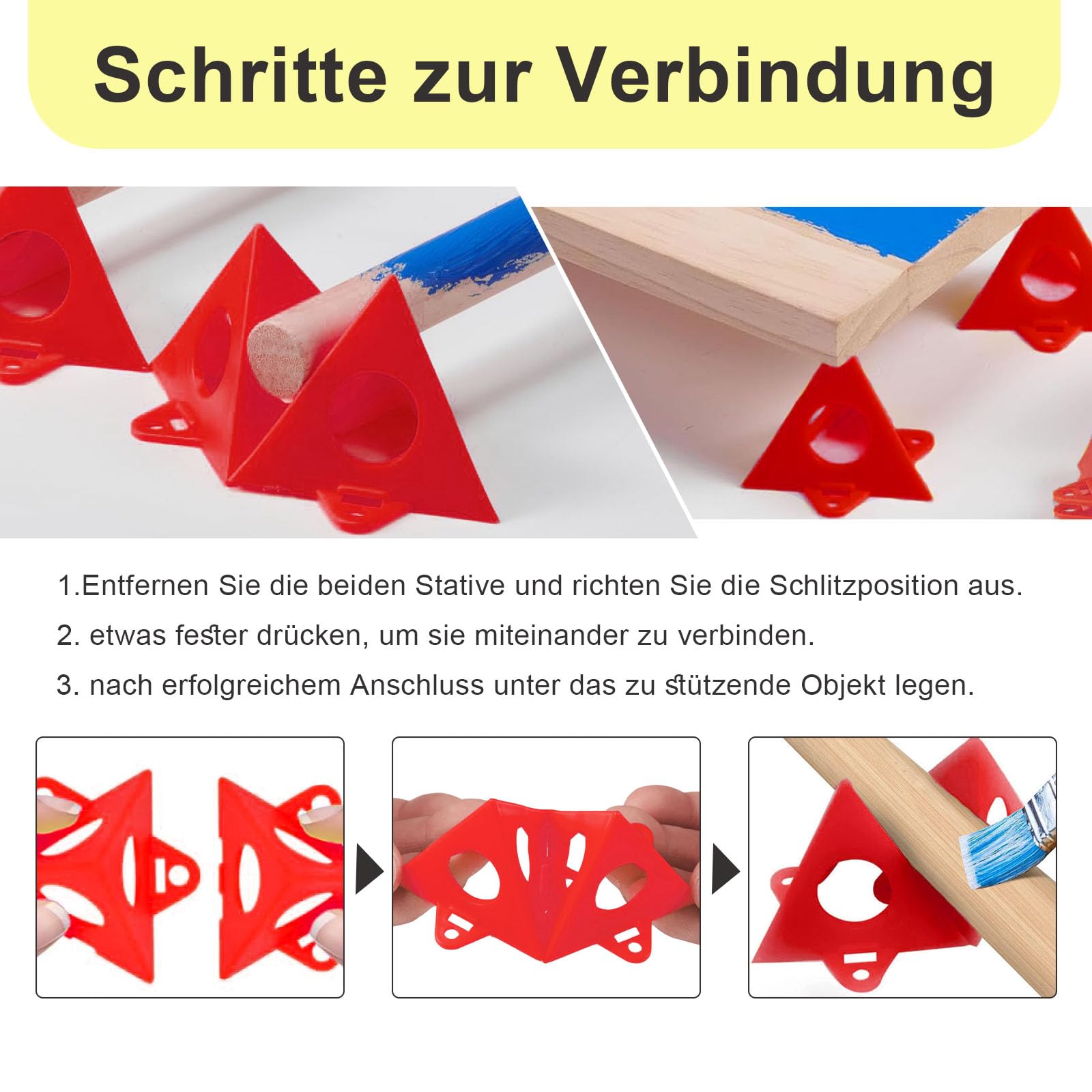 Supporti a Piramide 30 Pezzi Plastica Rosso per Verniciatura, Mini Cono Stand Set Artigianato