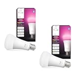 Smart LED A21 Bulb&comma;White and Color Ambiance&comma; E26 Base&comma;13&period;5W&comma; Full Spectrum Light 1000K-20000K&comma;1600 Lumens&comma; Dimmable&comma; Compatible with Alexa&comma; Google&comma; Apple Home&comma; 2pk