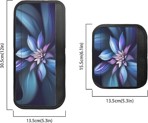 Miniatura 2 de Decoración de cocina con estampado de flores azules para interiores, 4 accesorios para manijas de puerta, fundas duraderas para manijas de