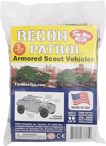 Miniatura 4 de TimMee Recon Patrol Coches blindados - OD Green Plastic Army Men Scout Vehículos