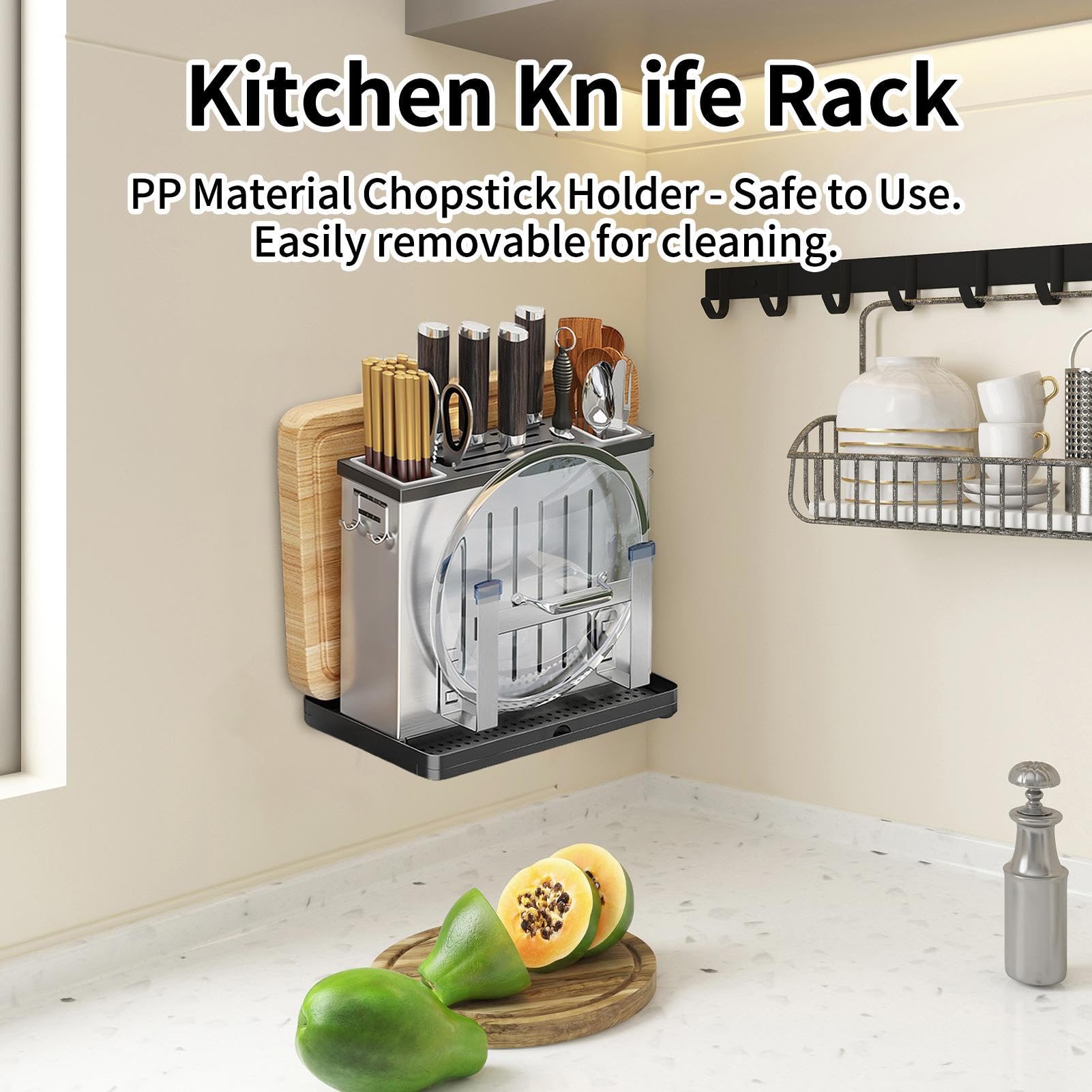 Rack Per Taglieri Supporto Utensili Da Cucina Senza Necessità Di Foratura