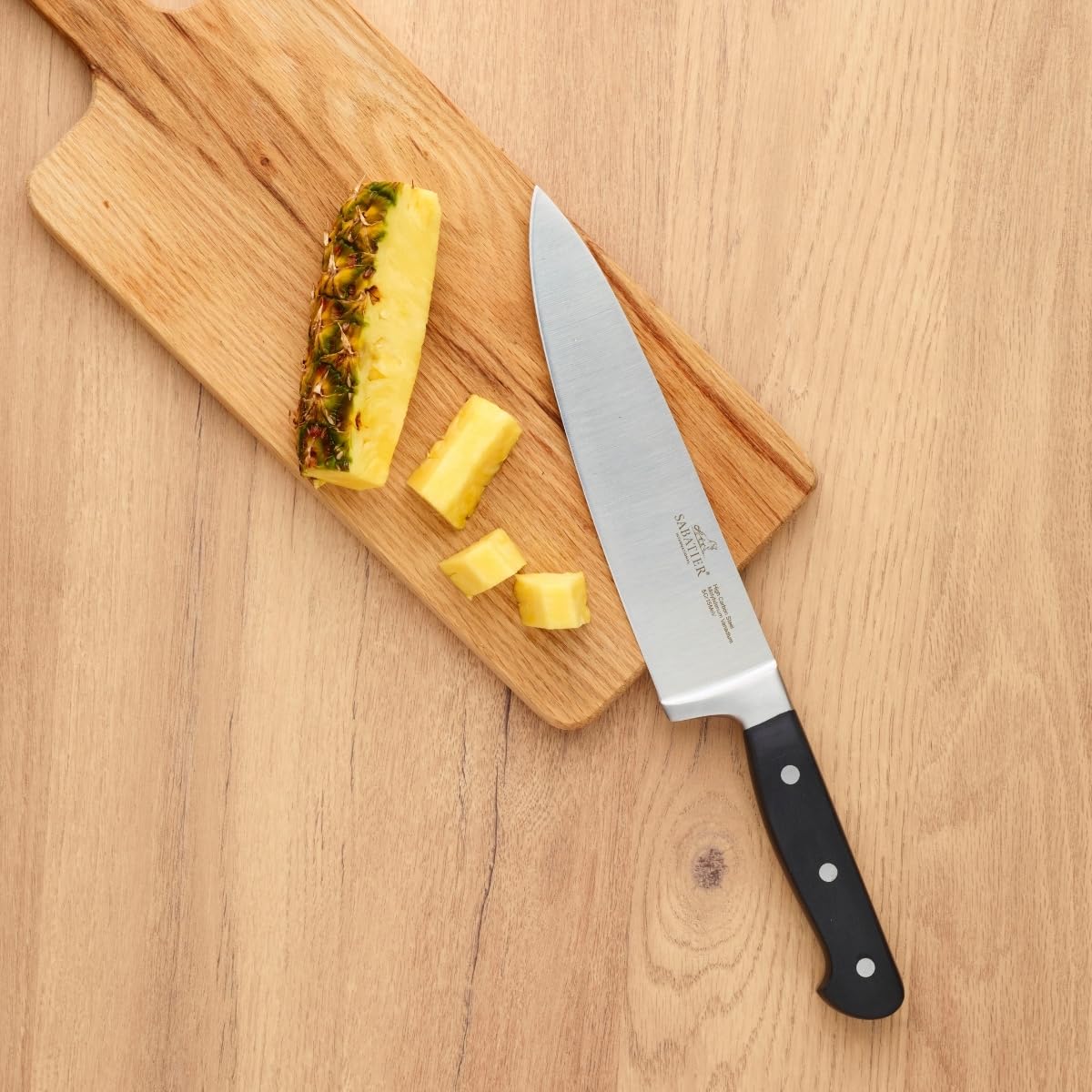 Sabatier - Couteau Chef PLUTON - 25 cm - Lame et Rivets en Inox | Idéal pour Émincer, Trancher et Hacher avec Précision