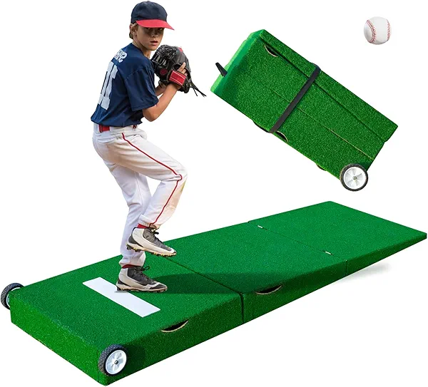 Efficraft Foldable Pitchers Mound 6 Inch Pitching Mounds for Baseball Portable Pitching Mound with Pitching Rubber Pitching Mound Set for Indoor/Outdoor (Includes a Baseball)