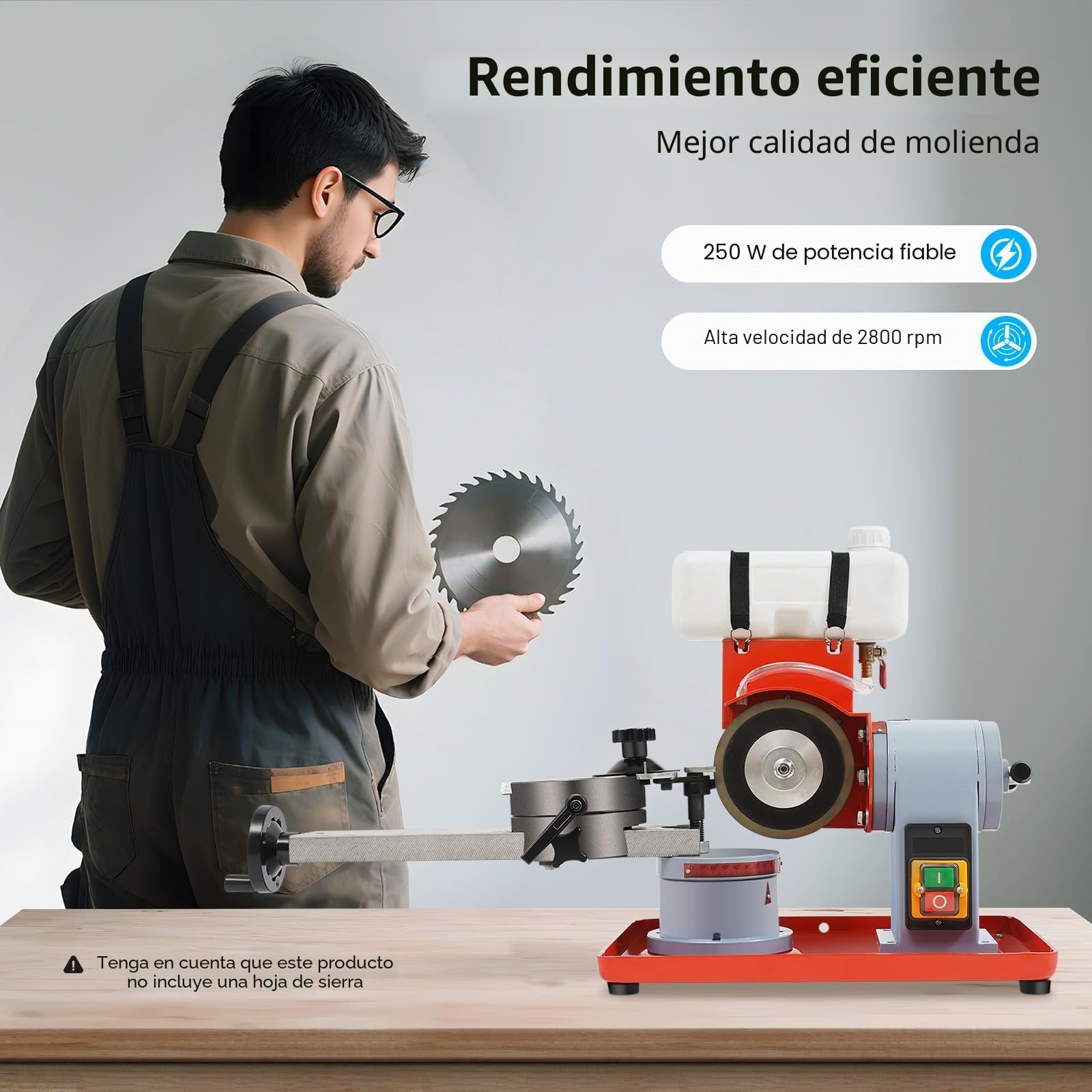 MccoMMon Afilado de bordes de sierra circular de 250 W 80-700 mm para sierra de aluminio
