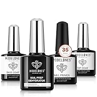 Vista 25 de modelones Solución de engrosamiento de uñas, deshidratador e imprimación y gel constructor de uñas, 3 piezas de deshidratación y unión