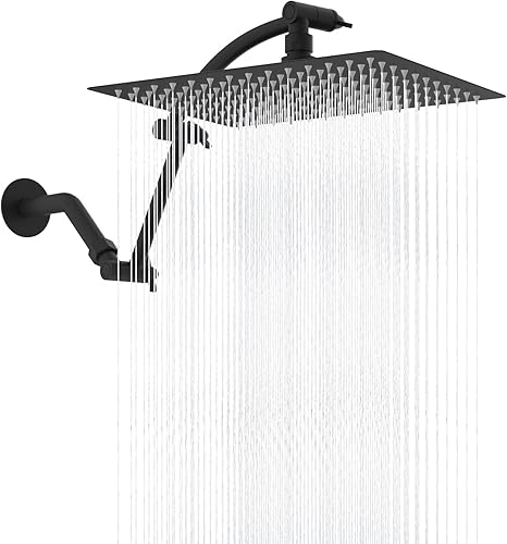 Miniatura 17 de Hibbent Cabezal de Ducha Completamente de Metal con Filtro de Lluvia, Cabezal de Ducha de Lluvia de Alta Presión de 10'', con Brazo de Extensión de