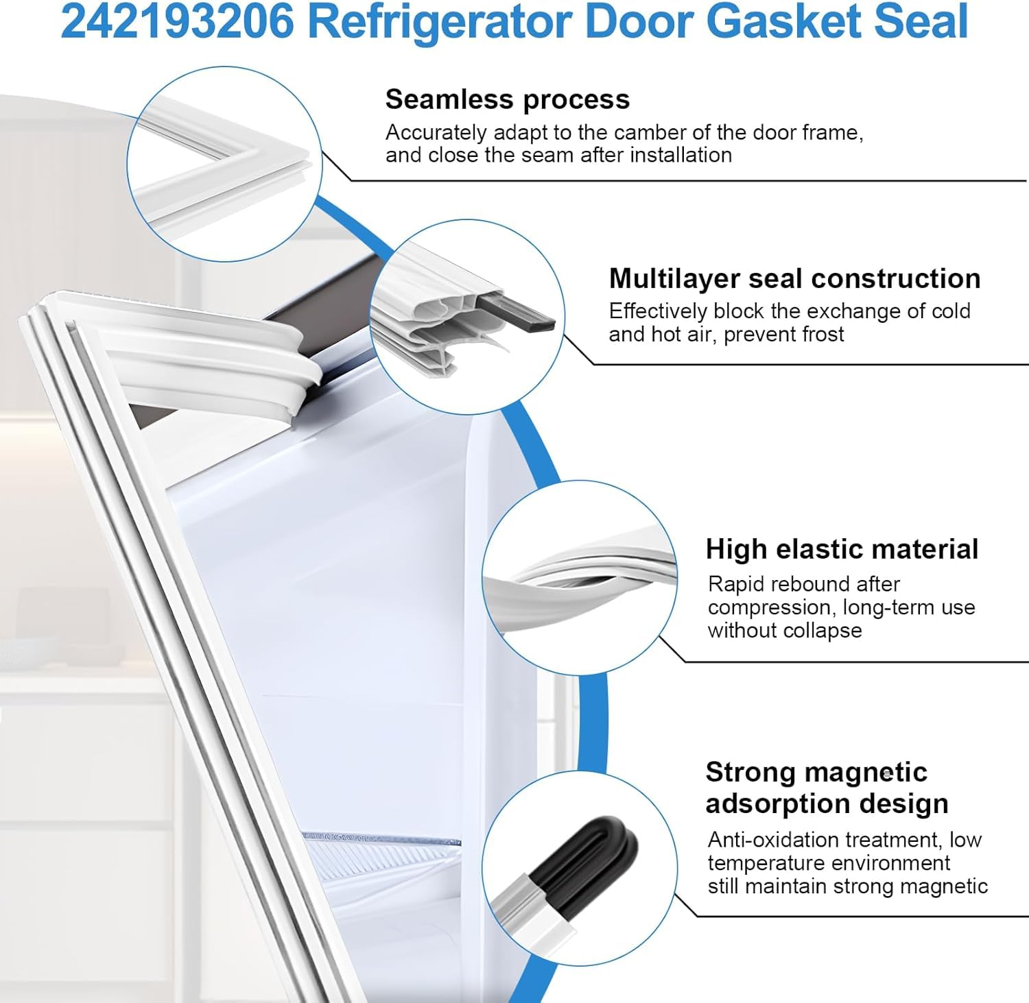 リフリッジレーターＭ(蓋に欠け)＋Ｓsize×2 Amazon.com: UPGRADED 242193206 Refrigerator Door Gasket Compatible