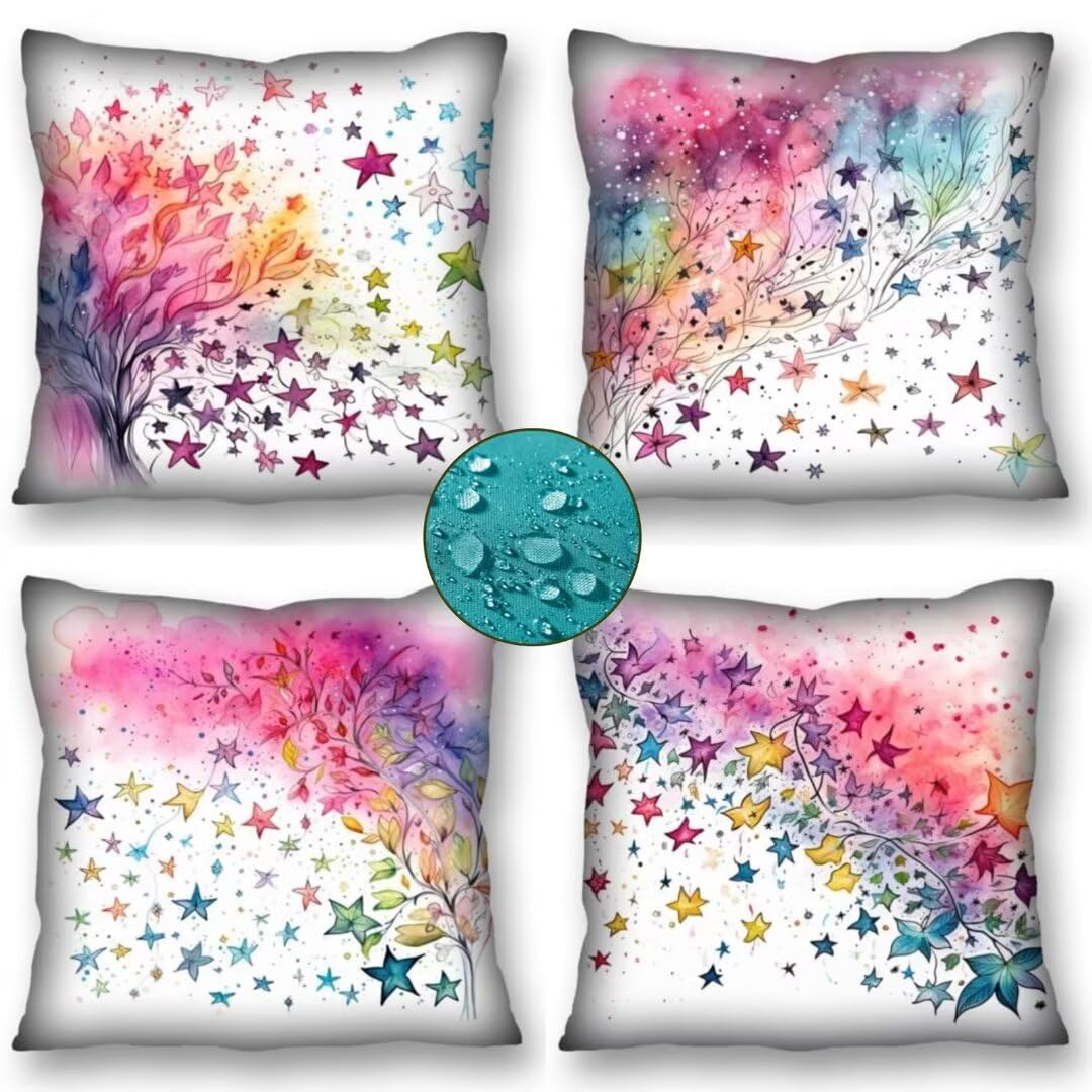 Federe Cuscini Divano Impermeabili da Esterno 65x65 cm cuscini per divano in Lino Impermeabile rosa fiore Cuscini Divano Copricuscini per Patio Giardino Casa di Campagna e Arredamento Casa Set di 4