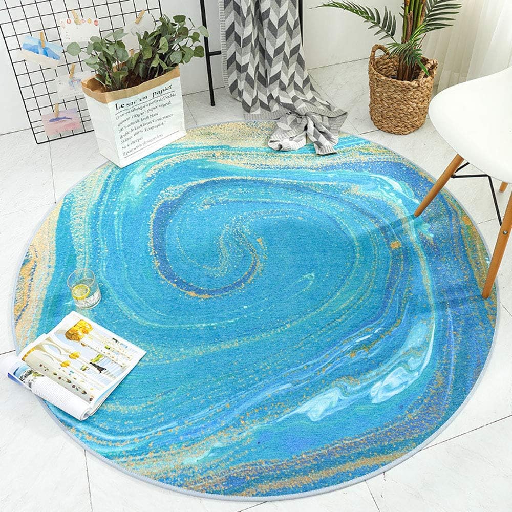 Alfombras Redondas Lavables en Lavadora / Alfombras Dormitorio Modernas / Alfombras de Habitacion Suave / Alfombras de área Mullido / Almohadillas Protectores Alfombras Infantiles 120 CM