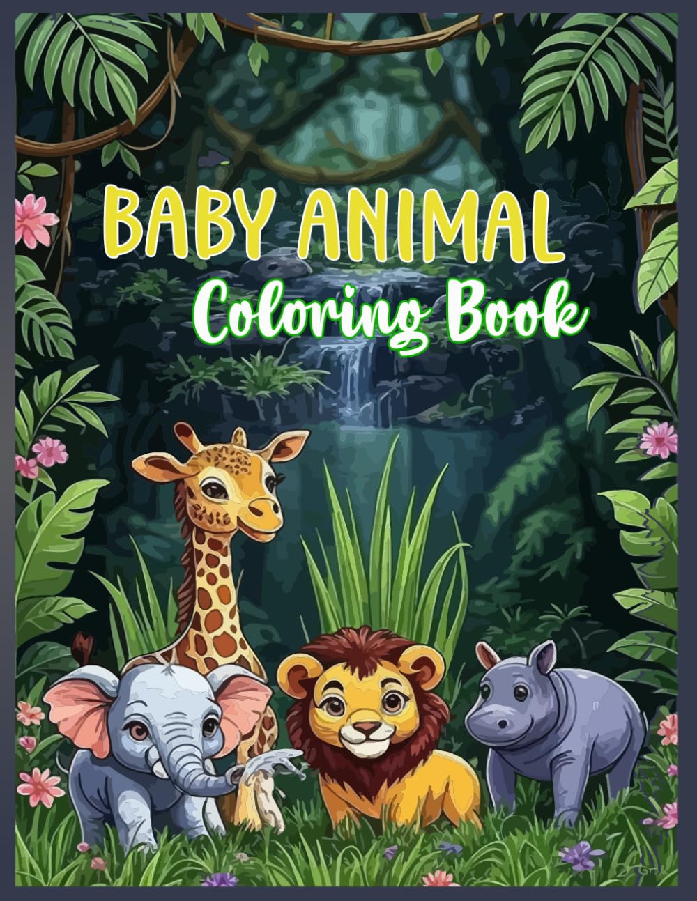 Baby animals coloring book: Cute Big-Eyed baby animals to color