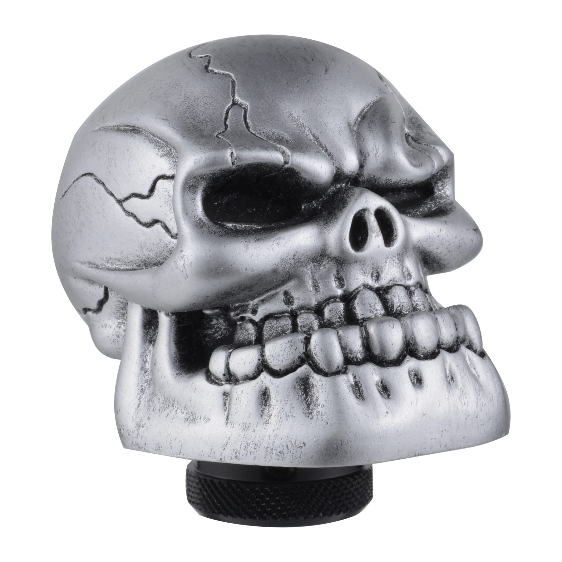 Padaodao Silver Skull Gear Shift Knob, Universal Car Shifter Handle Head Fit for Most Manual Transmission Vehicles SUV Trucks