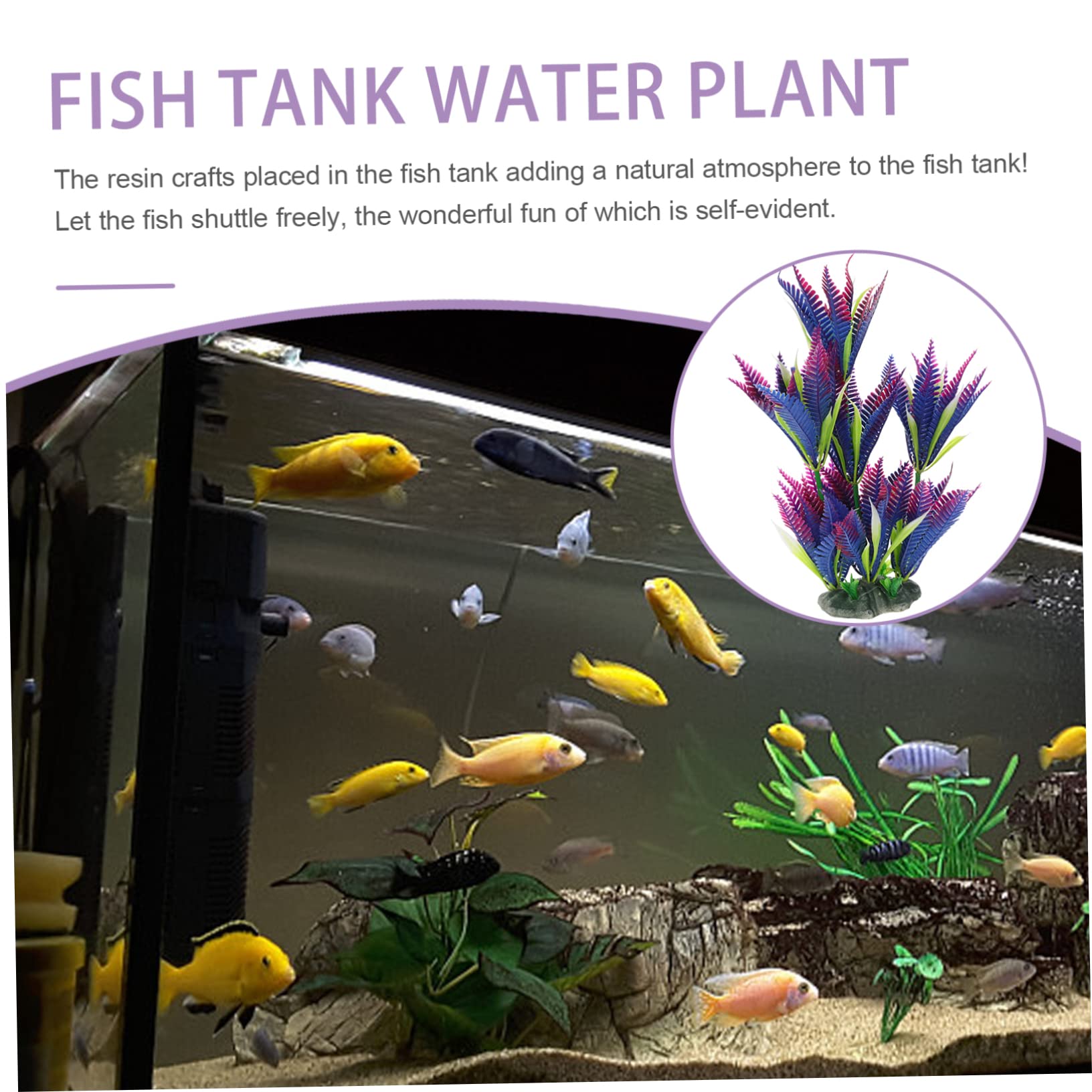 Sosoport Lot De 5 Plantes Aquatiques Pour Aménagement Paysager D'Aquarium Grandes Plantes D'Aquarium Gazon Artificiel Pour Aquarium Faux Poissons Herbe Aquatique Décorative