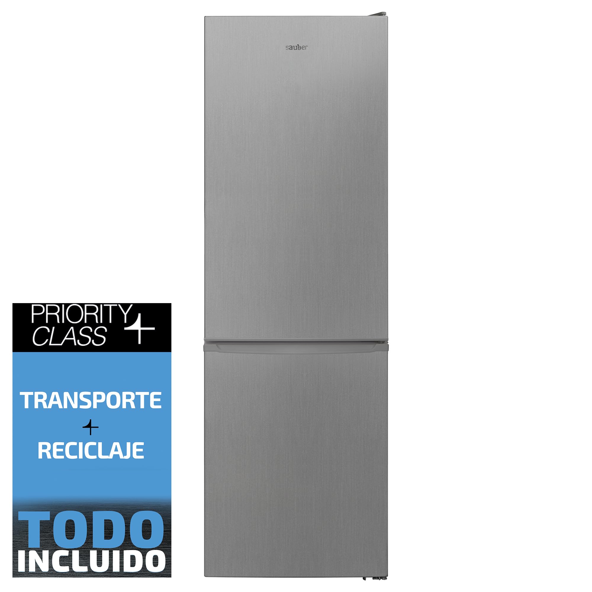 SAUBER - Frigorífico Combi Serie 3-185XV Tecnología TOTAL NOFROST - Luz LED - E - 186x60cm - Cajón ConvertiBox® - puerta ZeroClearance® - ENTREGA EN DOMICILIO Y RETIRADA DEL ANTIGUO INCLUIDO