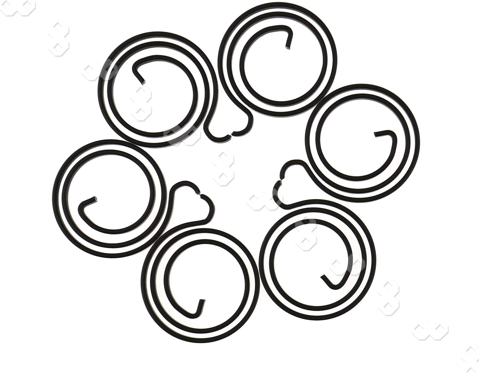 Micro Traders 6pcs Turning Lever Door Handles Spring Coil Replacement Parts 2.5 Turn Coil Manganese Steel Black