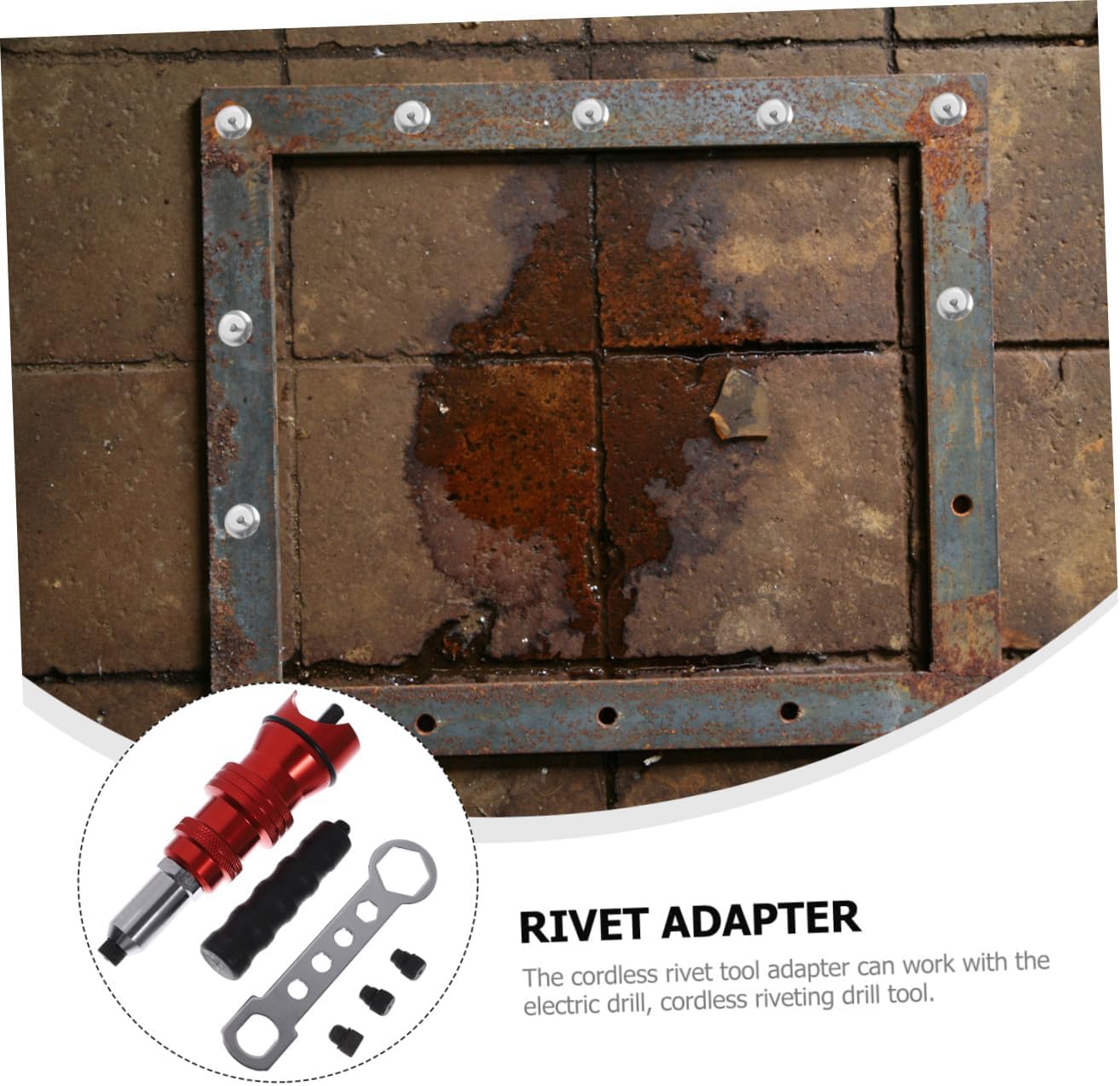 Electric Rivet Adapter for Cordless Rivet Tools Durable Aluminum Alloy Head Efficient Riveting with No Slipping for Home and Work Use