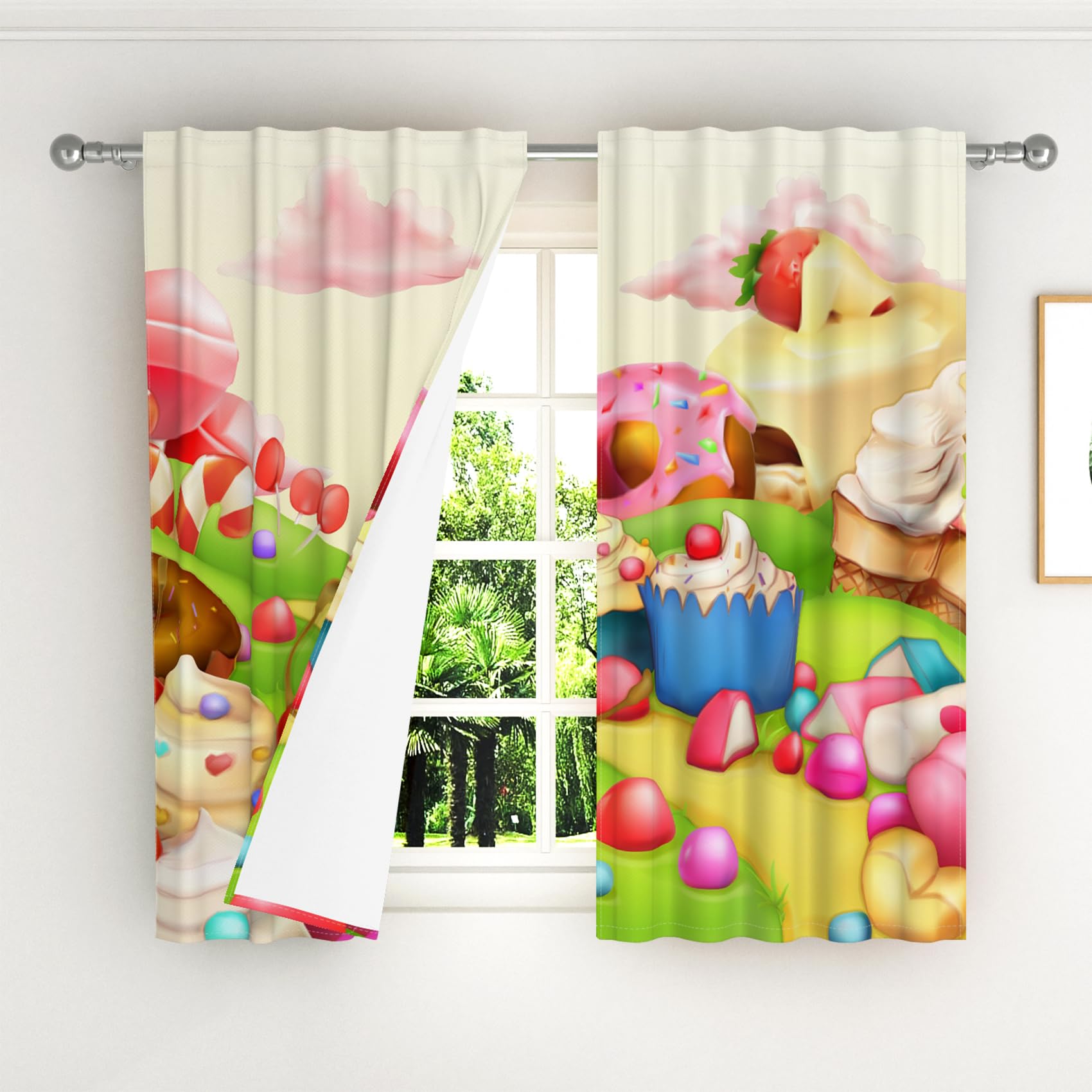Kzzfqxb 107x160cm Cartoon Curtains 2 Panels - Image 2