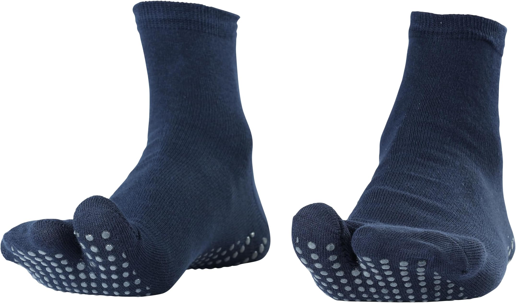 NOFALL Antislip Split Toe Ankle Length Cotton & Lycra Socks for Women, Ideal for Yoga, Exercise, Home, Suitable for Daily Use, Soft and Breathable (Pack of 2)