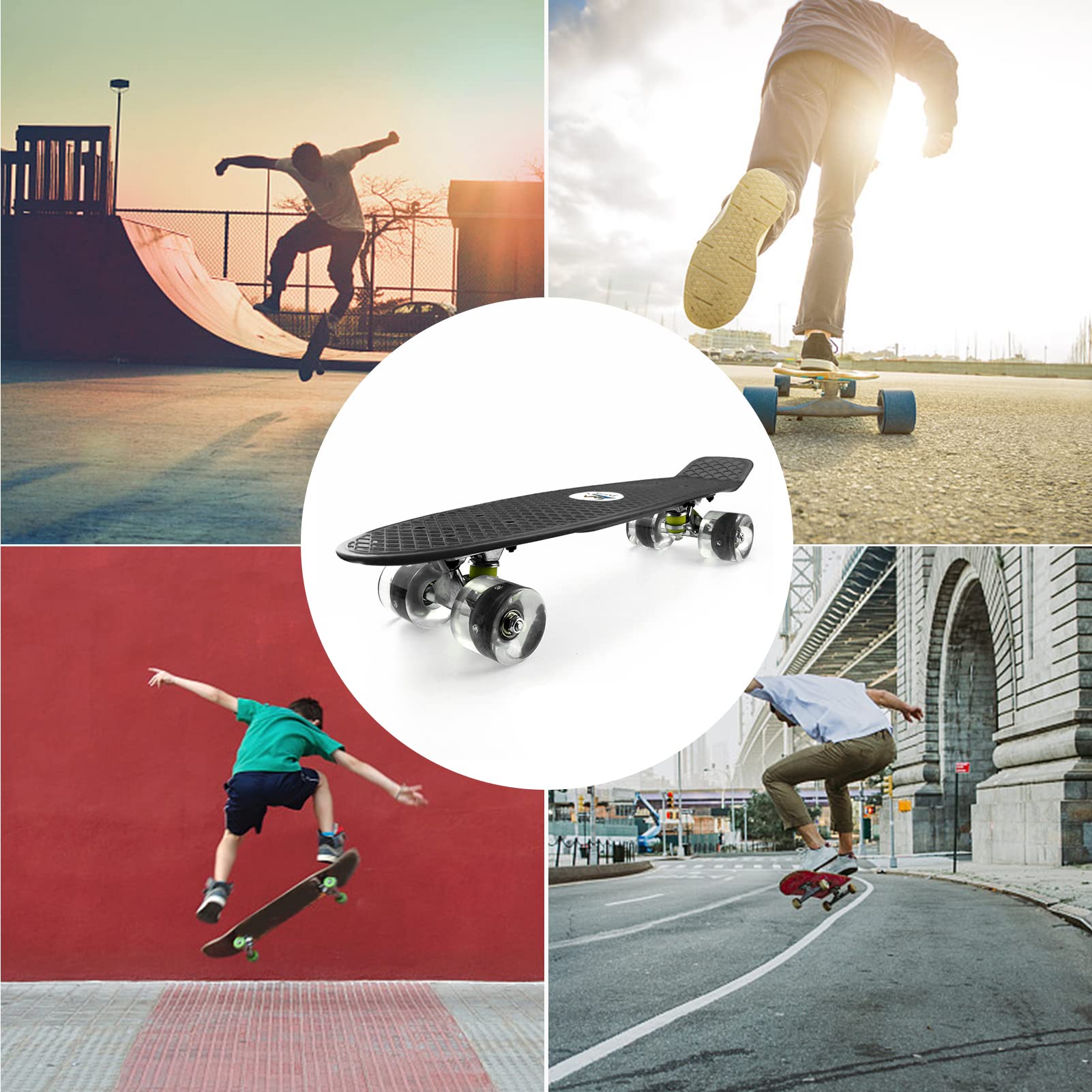 22 Skateboard avec roues clignotantes LED pour enfants garçons et filles