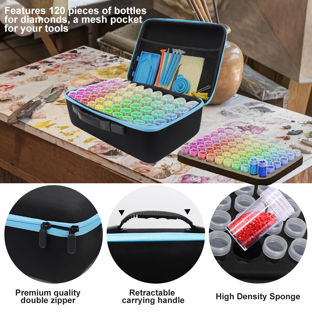 TAVOLOZZA Diamond Painting Zubehör Box - 60 Slots Aufbewahrung - Mit Werkzeugen