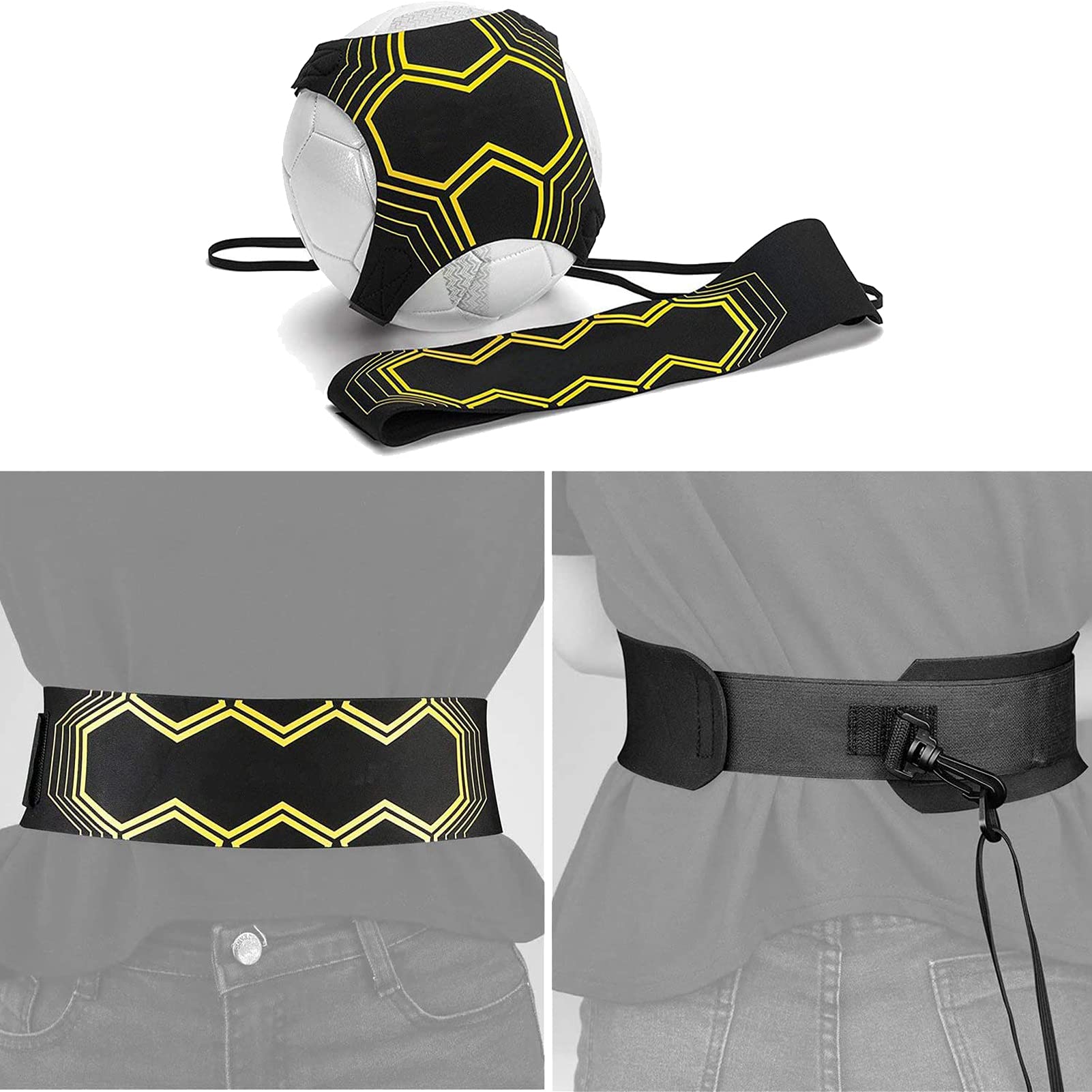 Taeku Trainer da Calcio, Attrezzatura Banda Elastica Kit per L’Allenamento Individuale con Cintura Regolabile per Bambini Adulti