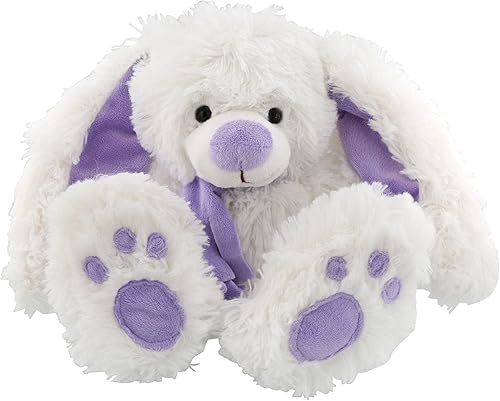 Enesco Kalidou Conejo de conejo con bufanda de peluche, 10 pulgadas, blanco y lavanda