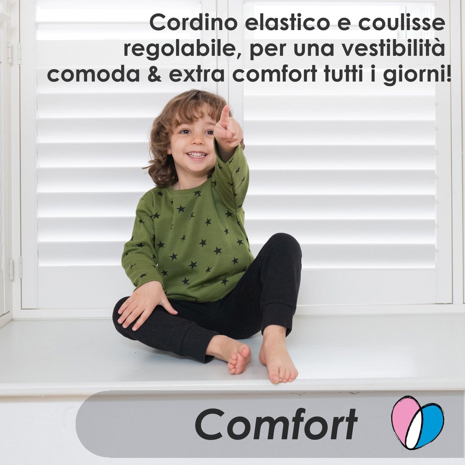 Lovjoy Pantaloni Bambino/Pantaloni Casual / 100% Cotone, Morbidi e Confortevoli