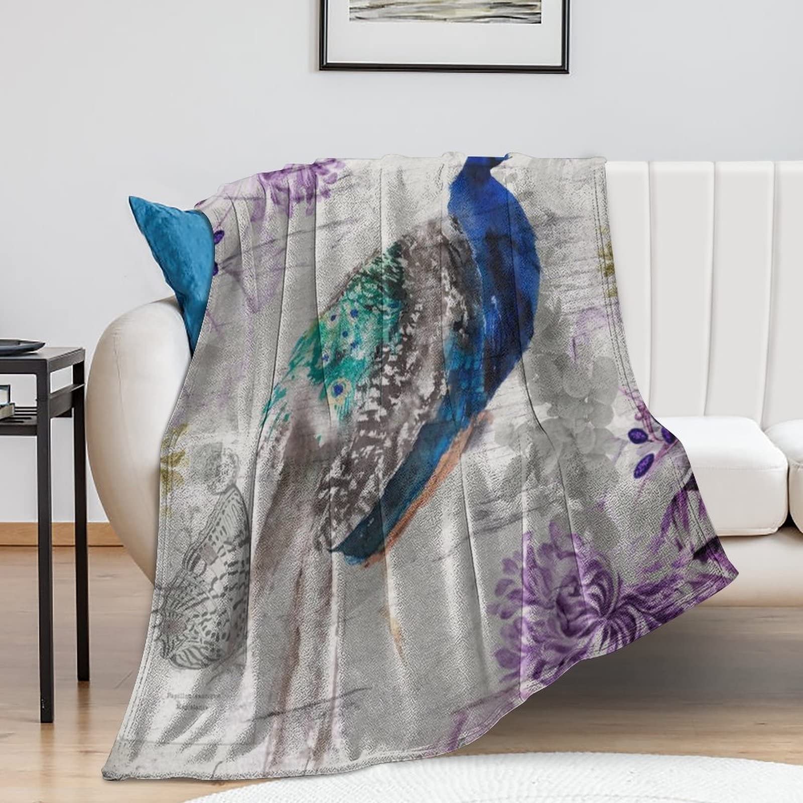Couverture polaire en microfibre chaude et thermo-régulatrice pour lit et canapé