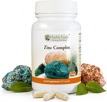 Zinc Complex 15mg | Zinc & Copper | 90 Vegan Caps | Health Leads