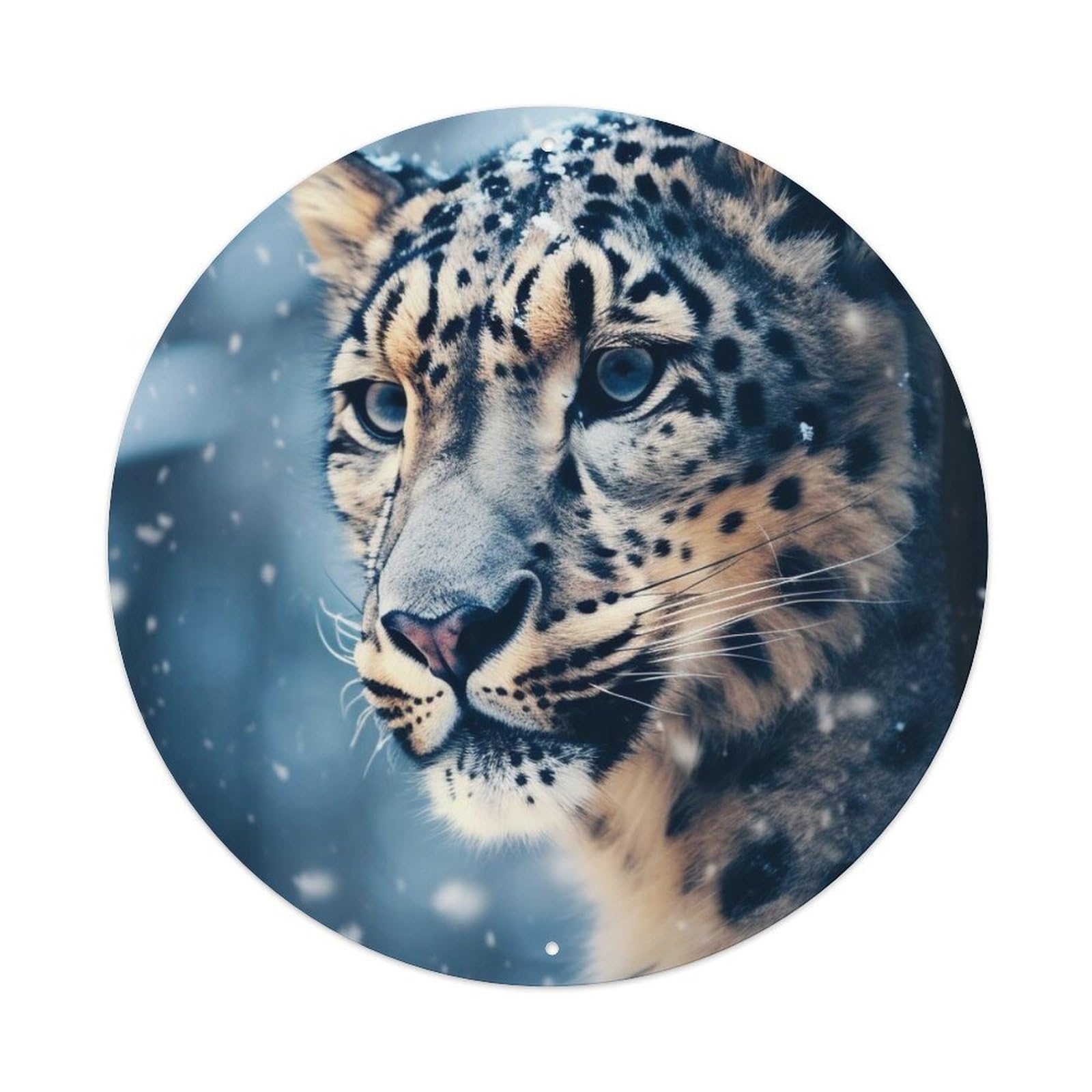 Animal Snow Leopard Metal Tin Sign