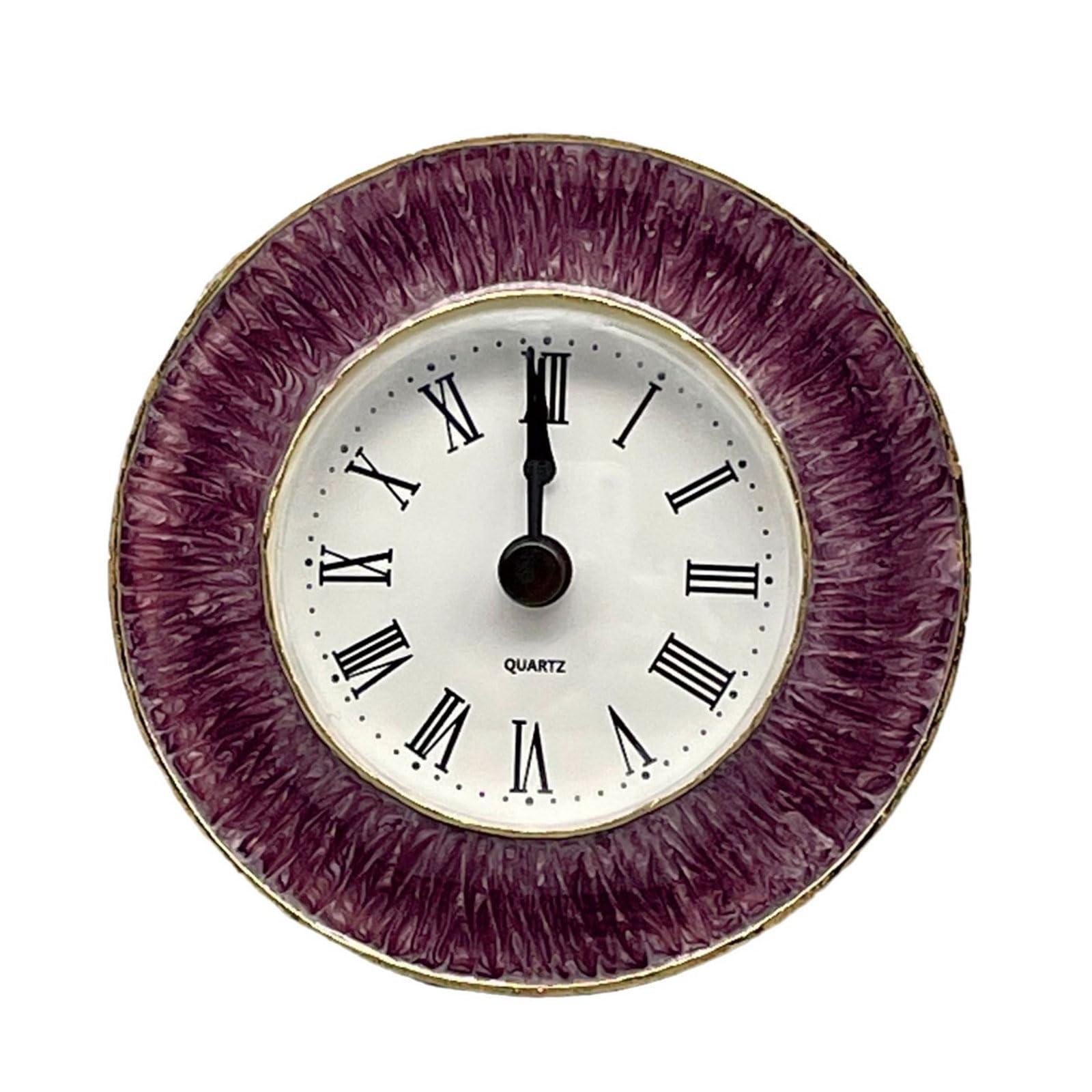 HDOYTXXM Color Metal Clock Quiet Floral Desk in Color, Vintage Elegant Clocks for Home or Decoration Bedroom