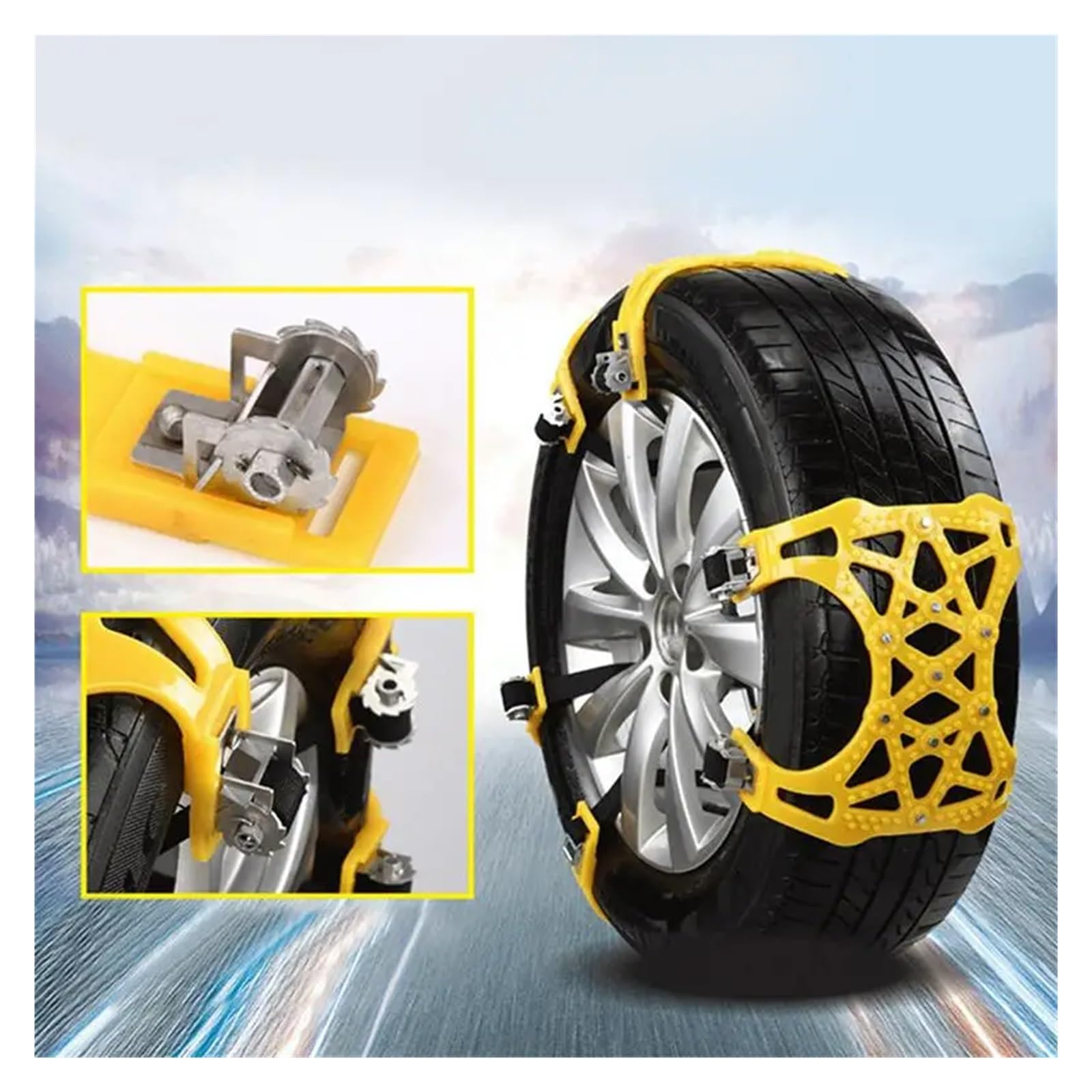Catene da neve in TPU da 6 pezzi for fango, sabbia, neve, ghiaccio, strada, camion, auto, fuoristrada