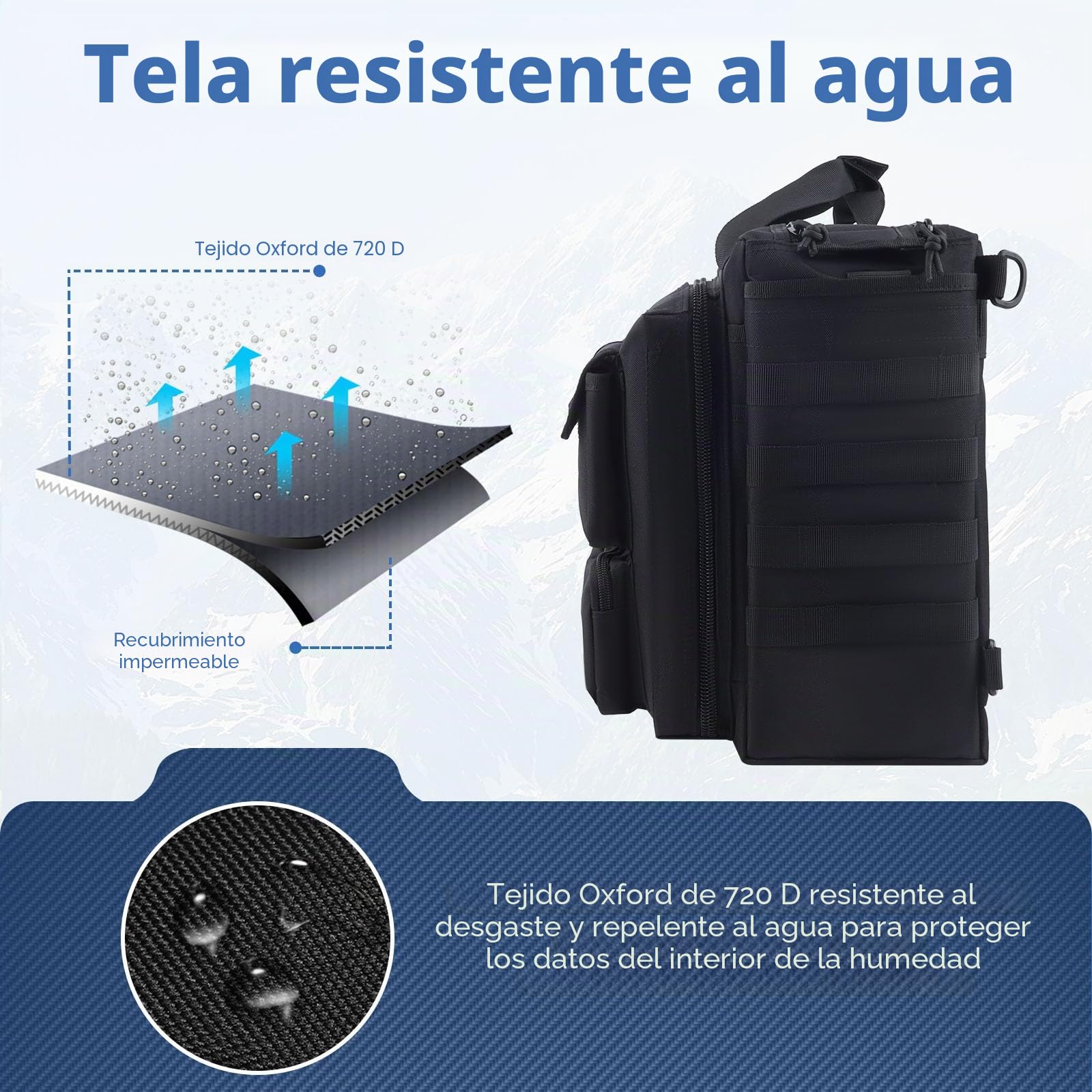 GES Maletín Táctico Militar para Hombre, Bolso de Hombro Multifunción de Nylon con Hebilla de Metal, Bandolera Mensajero para Cámara, Trabajo y Aire Libre