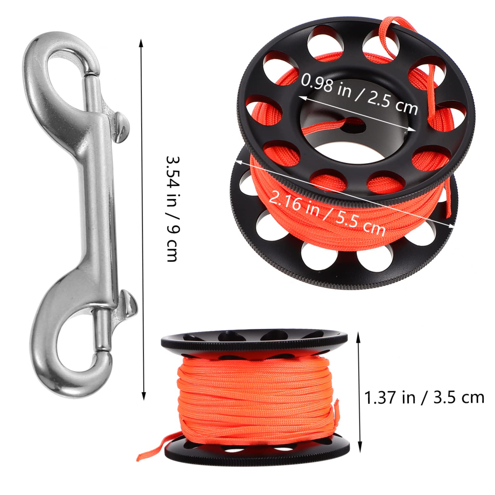 Toddmomy Aluminum Diving Reel Anti-Tangle 15m Black Diving Line for Buoy Lightweight Reel Spool