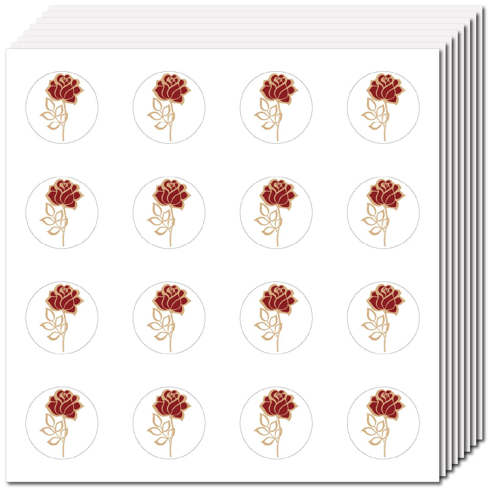 CREATCABIN 128Pcs 8 Sheets Rose Stickers Flower Planner Sticker Plastic Waterproof Self-Adhesive Decoration Decals Stickers for Scrapbooking Envelope Supplies DIY Phone Photo Frame Crafts 0.98Inch — image 1