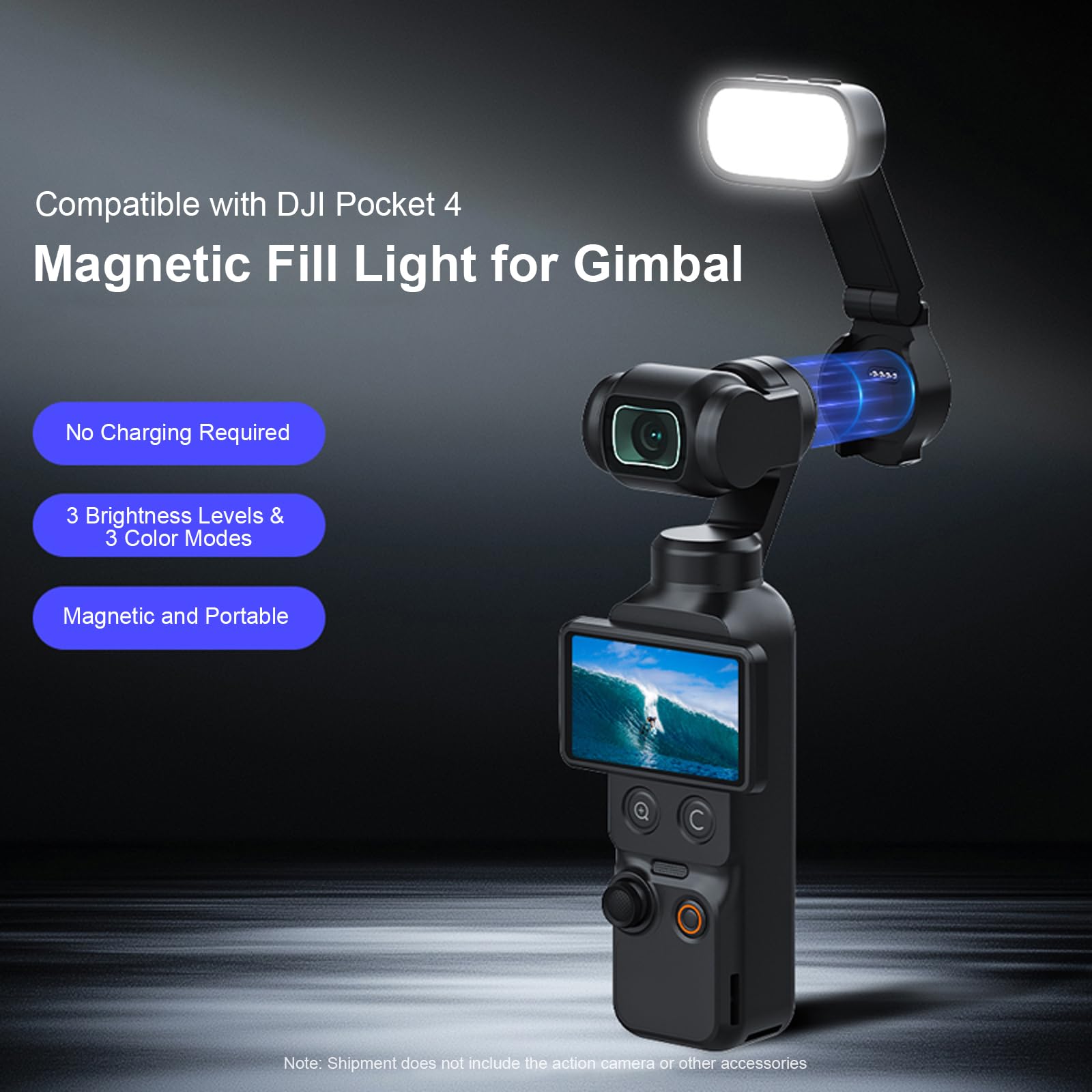 Fill Light Pocket 4 Luce Magnetica Selfie Portatile | Fill Light Pocket 4 Offre 3 Temperature Di Colore Per Foto E Video Con Illuminazione Stabile