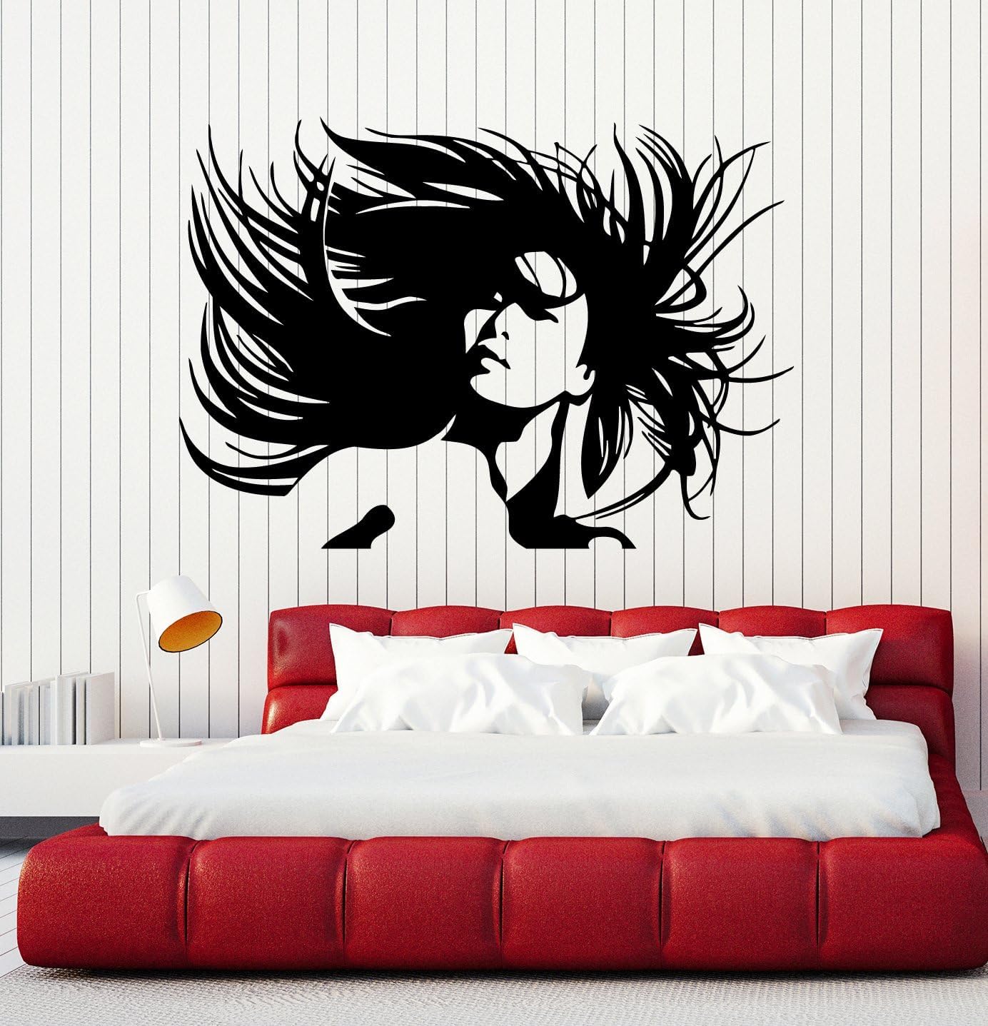 Hair Salon Wall Decal Girl Barbershop Spa Salon Stickers Vinyl (M 22.5 in X 35 in)