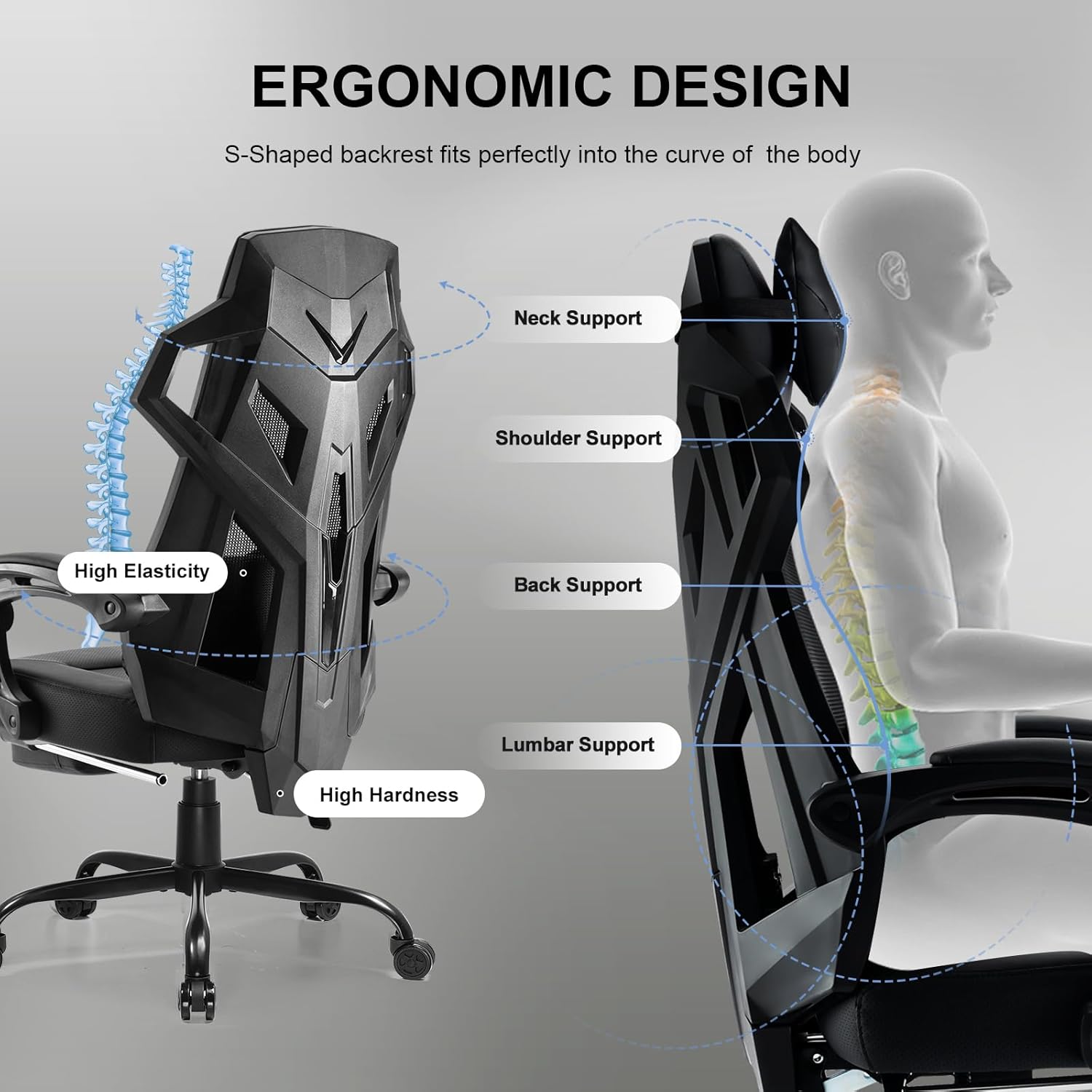 GTRACING Gaming Chair, Computer Chair with Mesh UK Ubuy