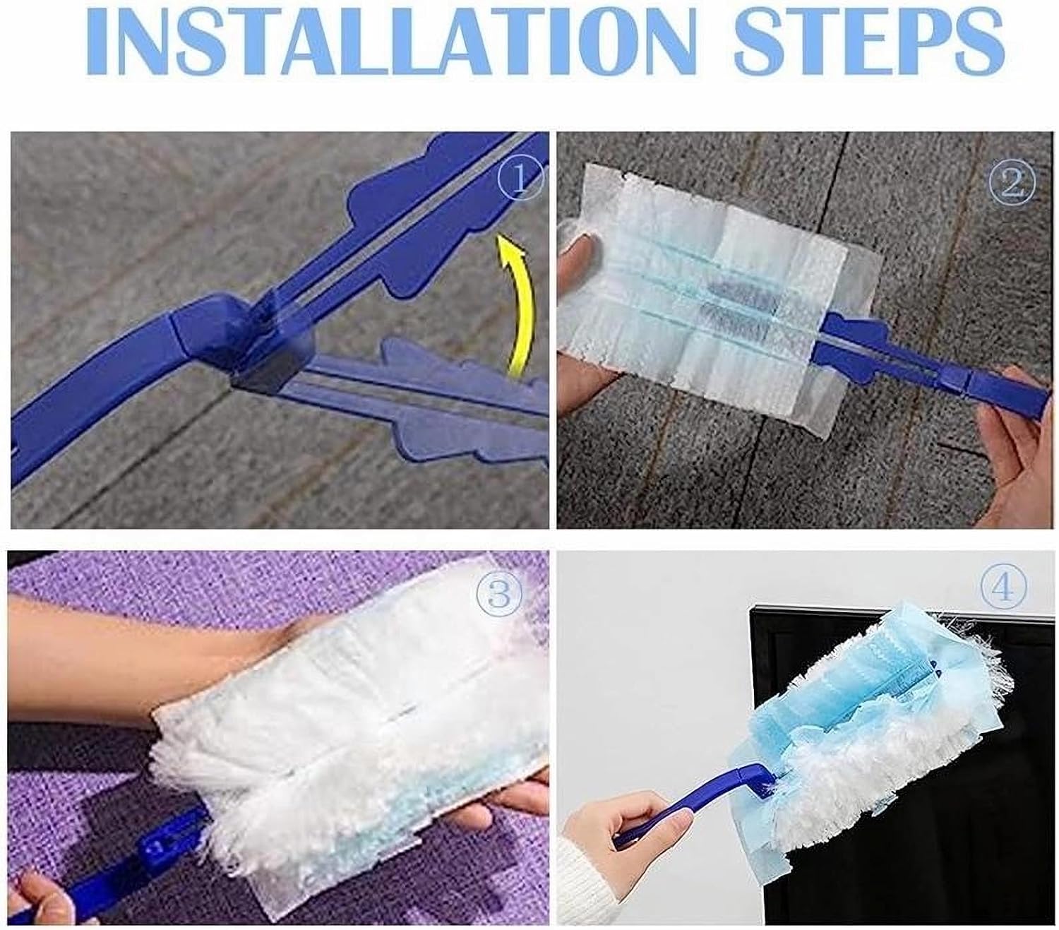20 Pack Duster Refill Compatible with Swiffer Duster, Multi Surface Heavy Duty Feather Dusters Kit with 1 Handle, Duster Replacement Refills for Cleaning Furniture, Blinds, Ceiling Fans and Car