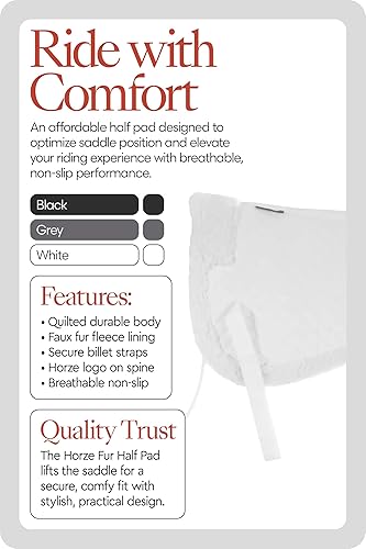 Miniatura 2 de HORZE Fur Half Pad  Durable, Breathable, Non-Slip Correction Saddle Pad
