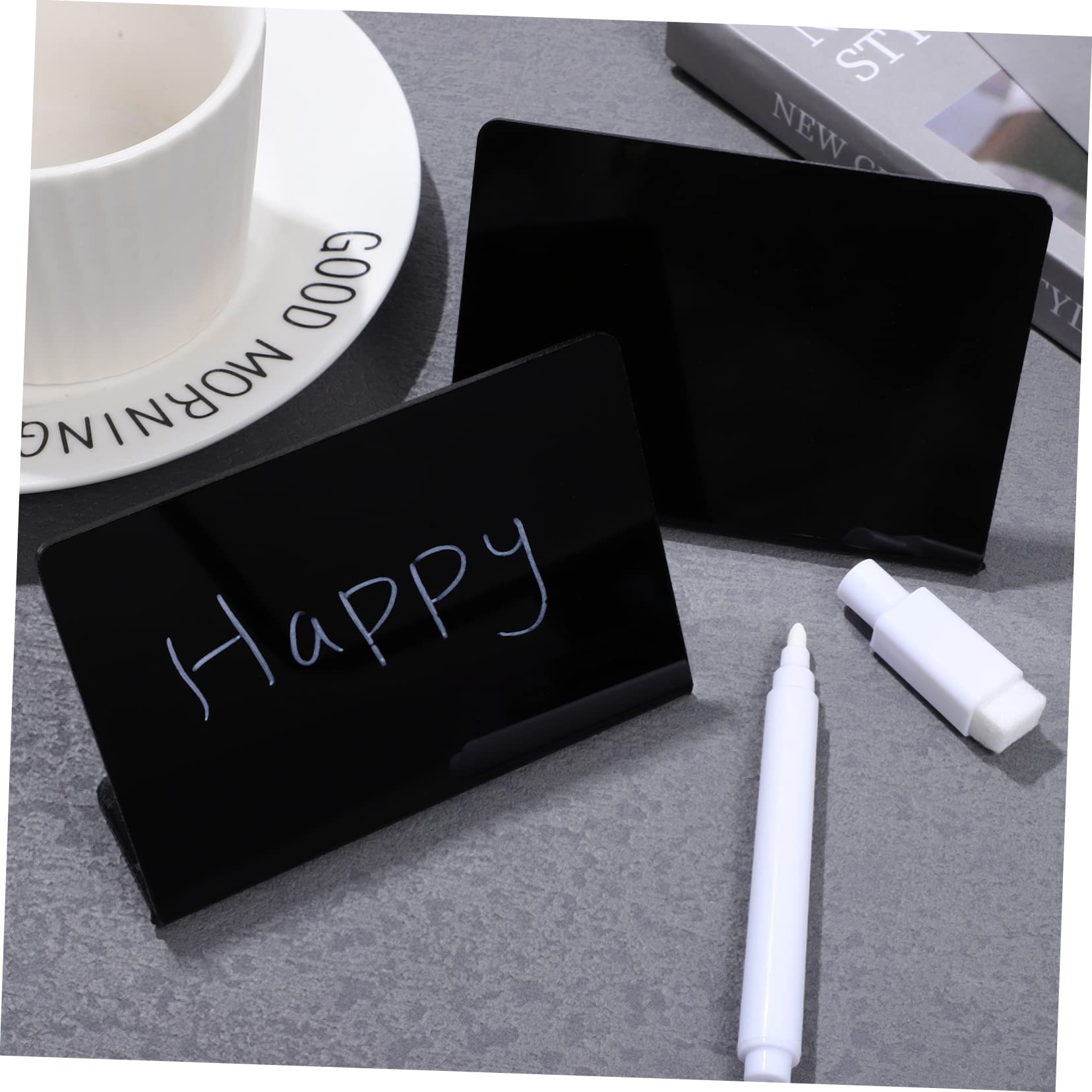HOMSFOU 3 Series Carteles De Pizarra Acrílicos Reutilizables Bolígrafo Para Bodas Buffets Y Panaderías De Mesa Para Mostrar Y 10 Piezas X 3