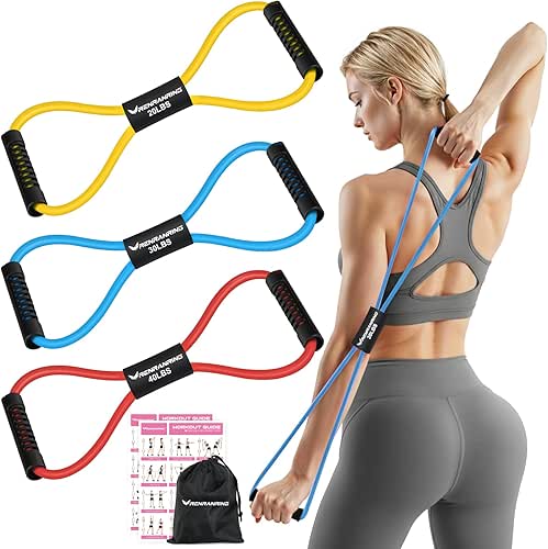 RENRANRING Figure 8 Fitness Resistance Bands with Handles - Exercise