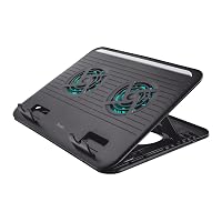 Trust Cyclone Supporto per Laptop, con 2 Ventole di Raffreddamento