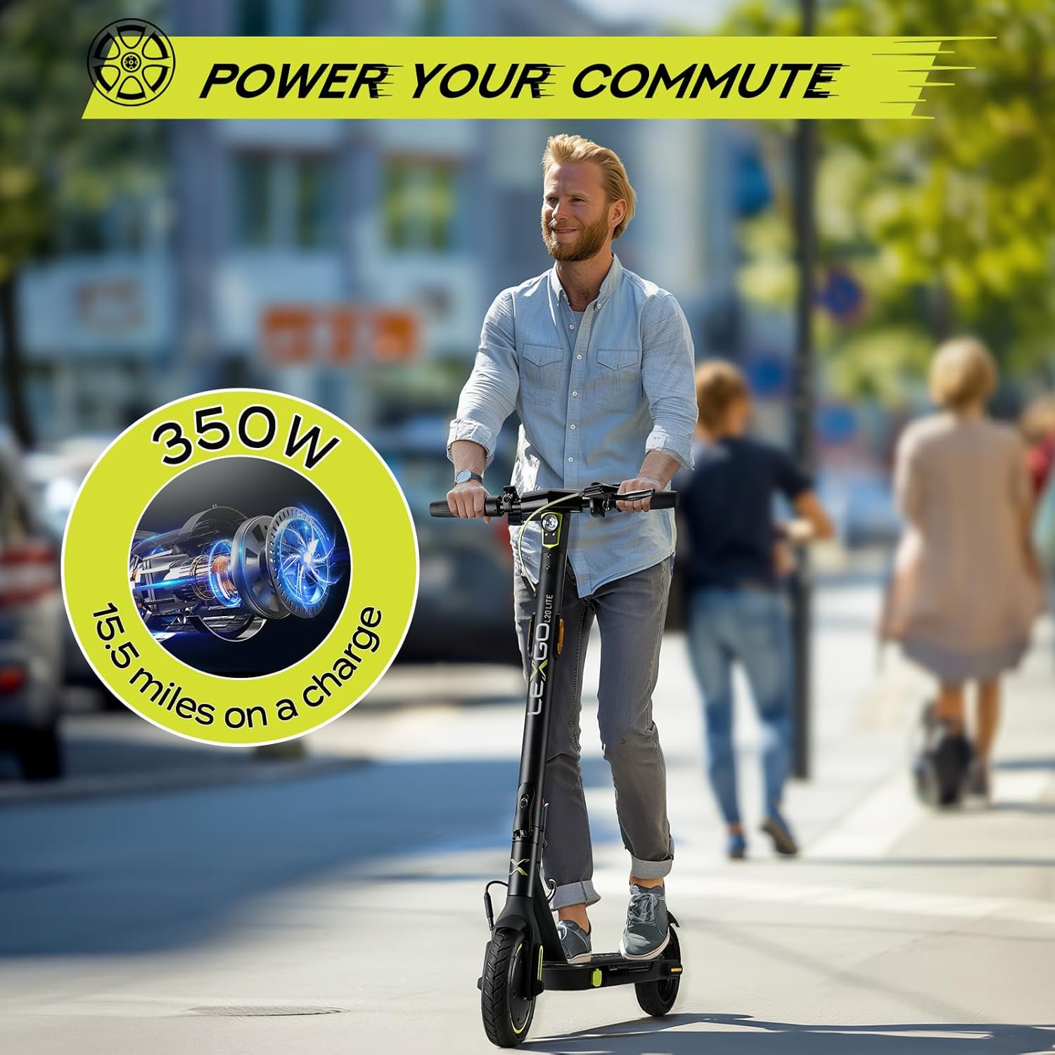 LEXGO L20 LITE Electric Scooter standing upright
