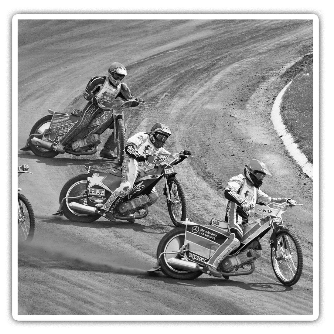 Destination Vinyl Ltd Multi 2 X 10Cm Square Vinyl Stickers - Speedway Track Bike Biker Decals 38706