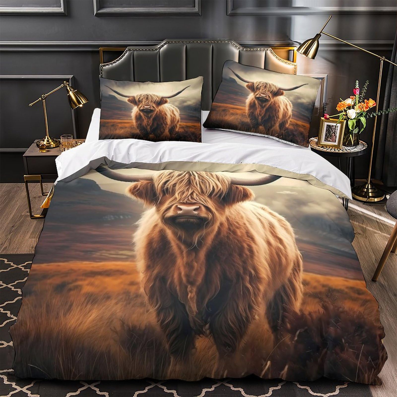 Housse de couette hypoallergénique 220x240cm anti-acarien motif camion