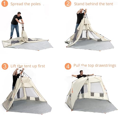 Miniatura 5 de Refugio tienda solar para playa y aire libre Easthills, porche extendido con cierre incluido, Azul