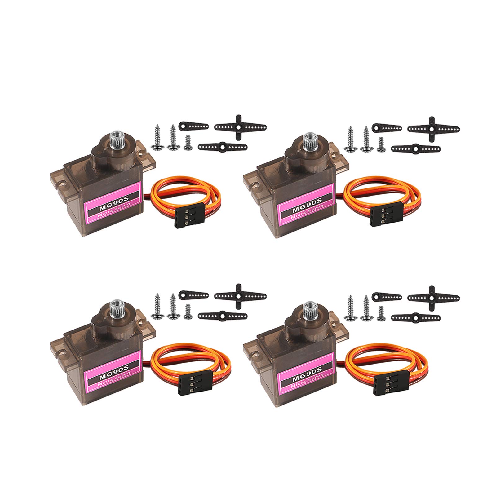 Buy 4 Pcs MG90S 9G Metal Geared Micro Servo Motor Kit, MELIFE Mini Servos for RC Robot Arm/Hand
