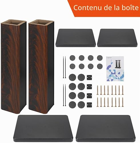OUUTMEE 60 cm (24 inch) Wooden Speaker Stand, Robust HiFi Speaker Stands for Home Cinema, Universal Standing Speaker Bracket for Bookshelves with Sand Fillable Design (Set of 1) - 3